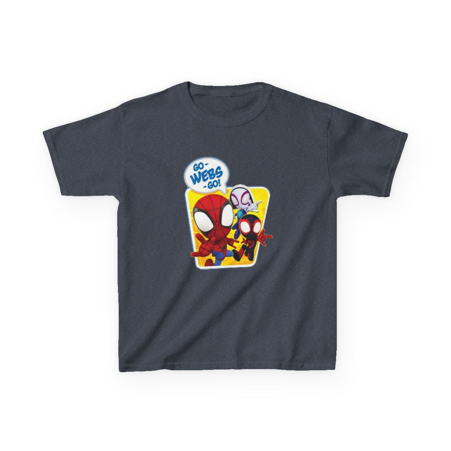 Spiderman Kids Heavy Cotton Tee - Playful Superhero Shirt for Young Fans