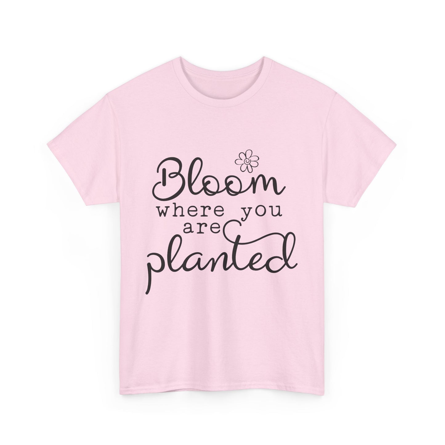 Inspirational Bloom Tee - Unisex Heavy Cotton T-Shirt for Growth Mindset