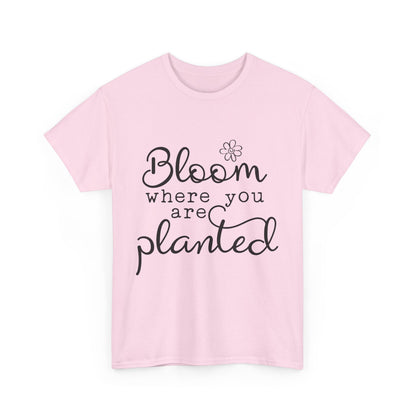 Inspirational Bloom Tee - Unisex Heavy Cotton T-Shirt for Growth Mindset