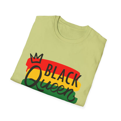 Black Queen Unisex Softstyle T-Shirt | Empowerment, Cultural Pride, Casual Wear, Gift for Her, Black History Month