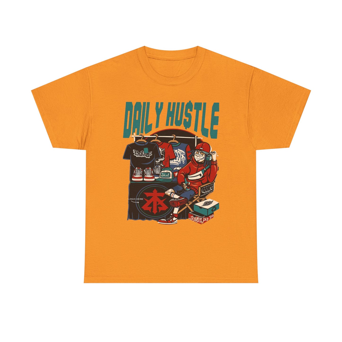 Daily Hustle Unisex Heavy Cotton Tee - Urban Streetwear for Creatives