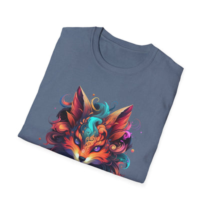 Colorful Fox Illustration Unisex T-Shirt - Vibrant Art Tee