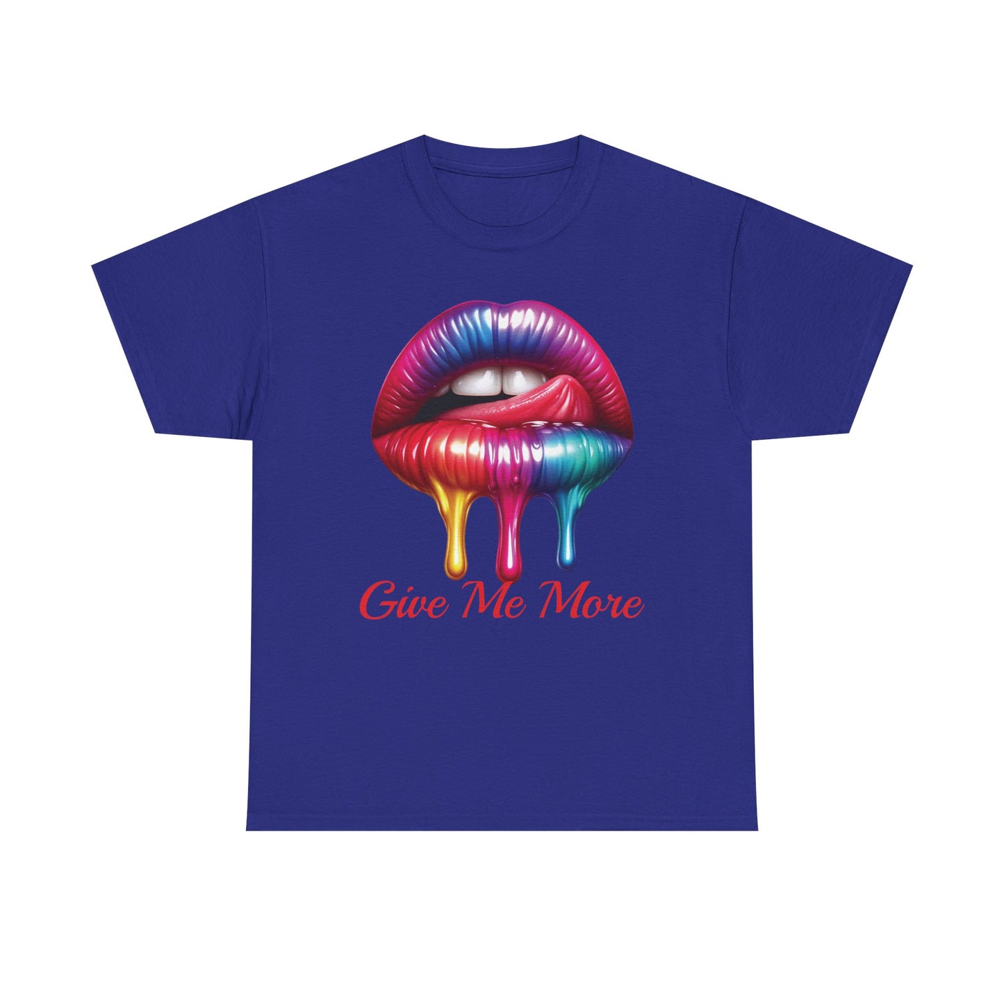 Rainbow Lips Graphic Unisex Heavy Cotton Tee - "Give Me More"