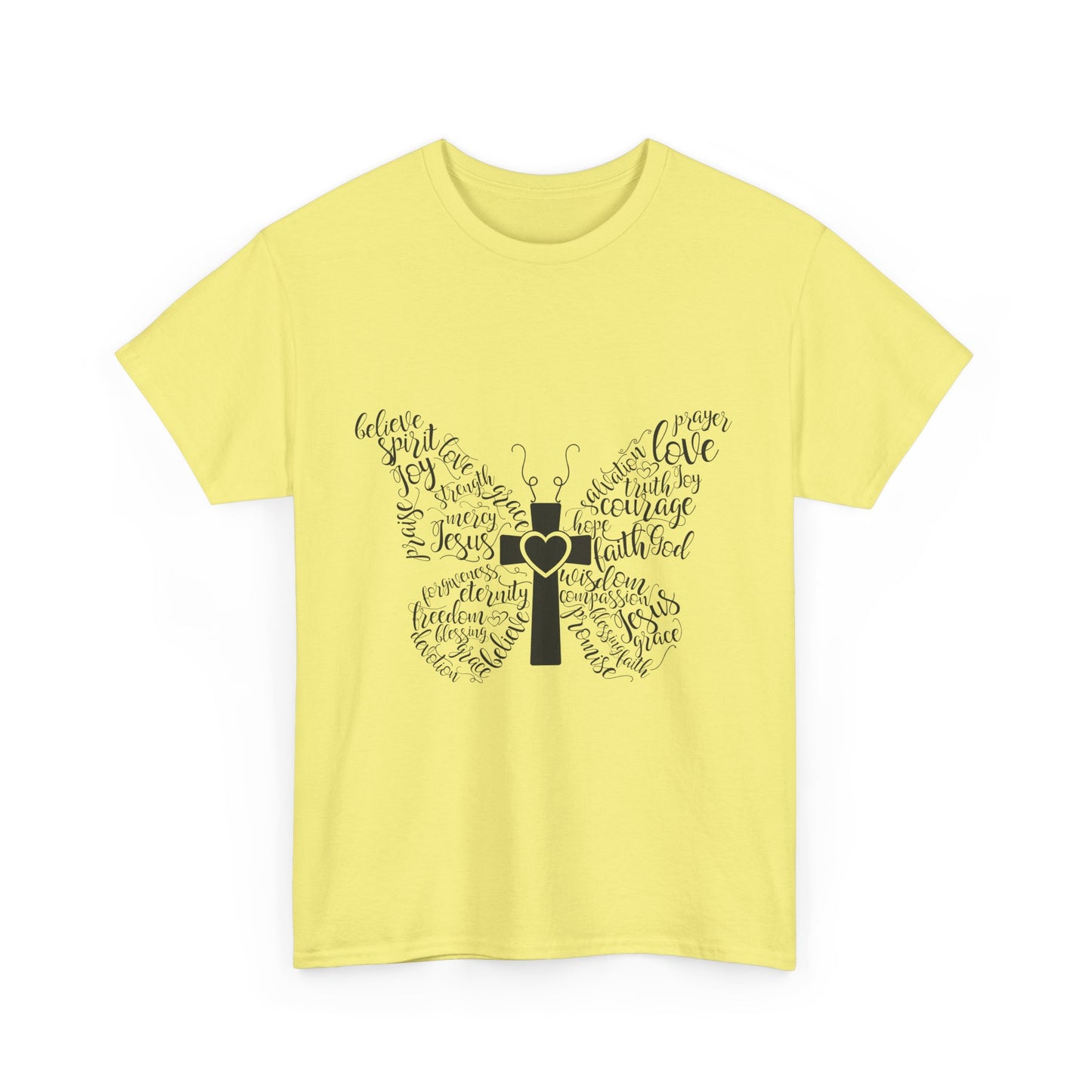 Inspirational Butterfly Unisex Heavy Cotton Tee - Love and Hope Design