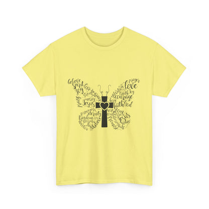 Inspirational Butterfly Unisex Heavy Cotton Tee - Love and Hope Design