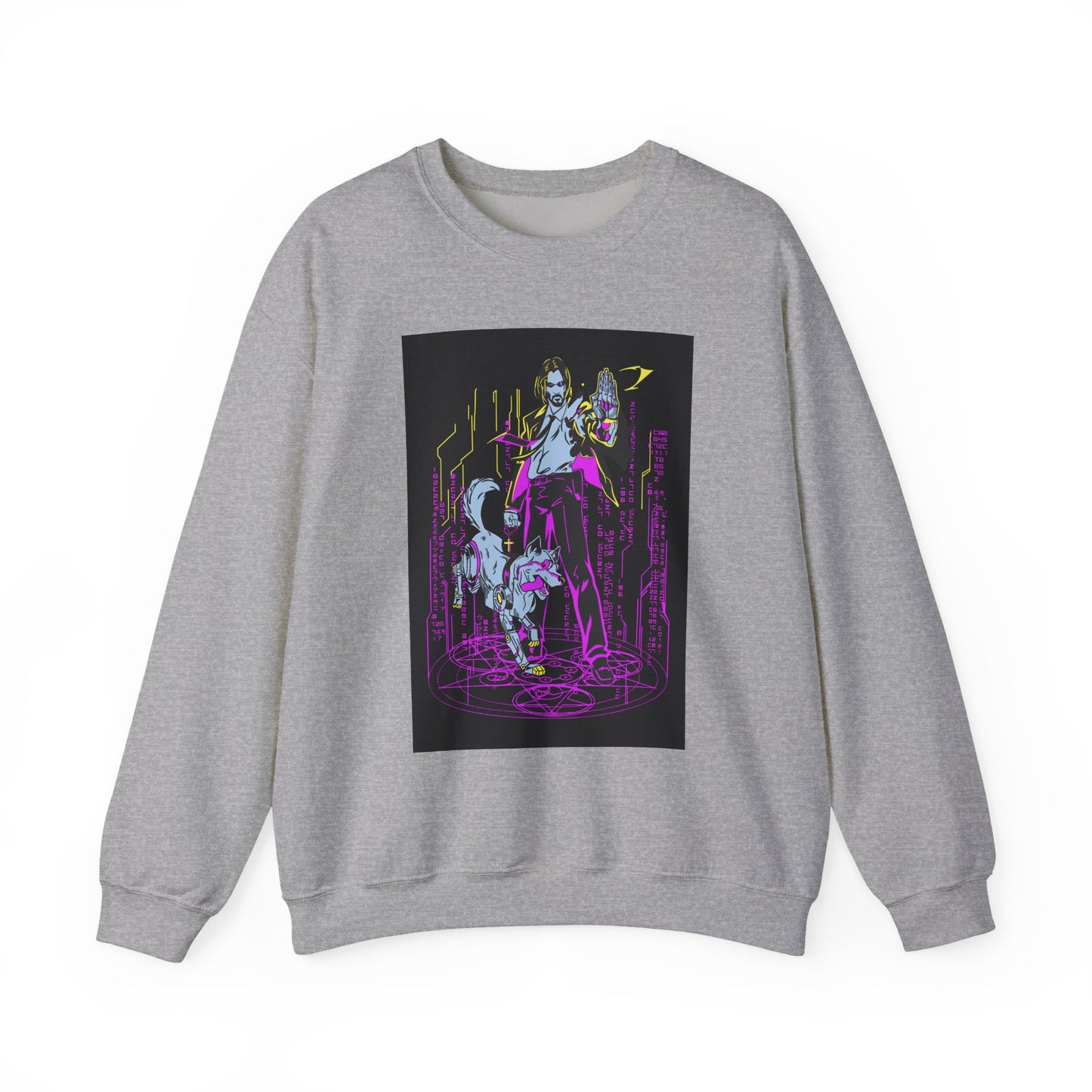 Crewneck Sweatshirt — Neon Cyberpunk Samurai Graphic