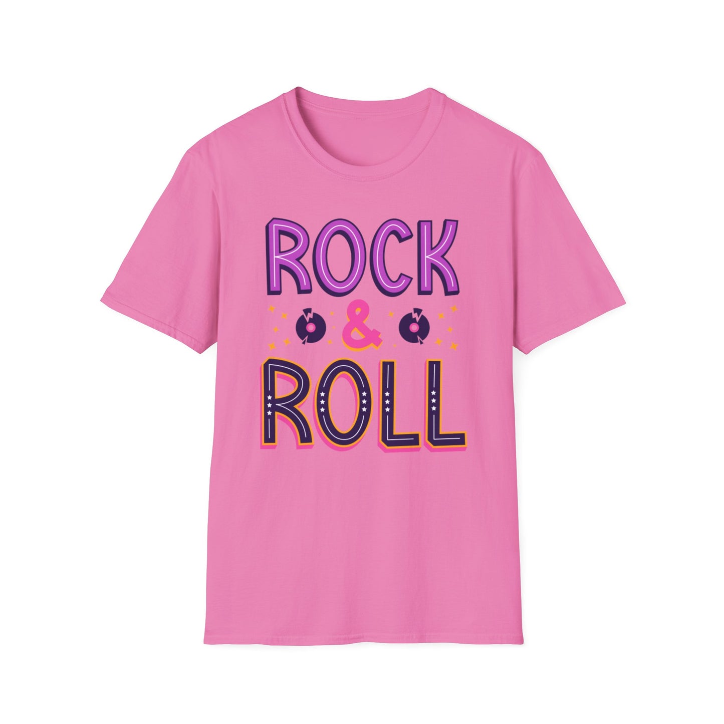 Rock & Roll Unisex Softstyle T-Shirt - Music Lovers Gift, Concert Apparel, Casual Wear, Festival Fashion, Fun Graphic Tee