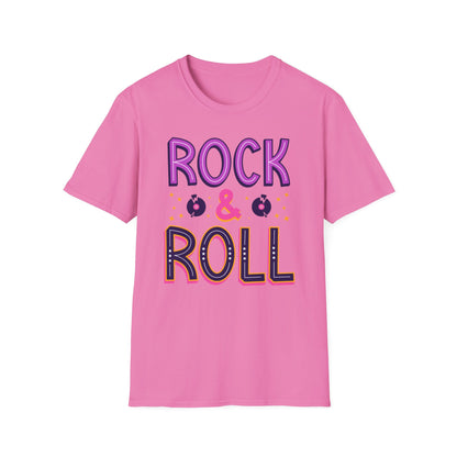 Rock & Roll Unisex Softstyle T-Shirt - Music Lovers Gift, Concert Apparel, Casual Wear, Festival Fashion, Fun Graphic Tee