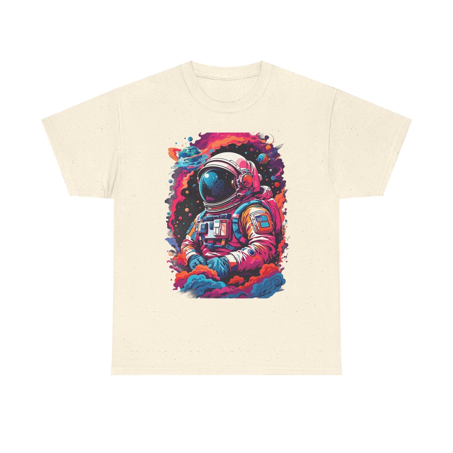 Cosmic Astronaut Unisex Heavy Cotton Tee - Galaxy Graphic T-Shirt