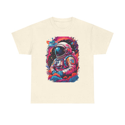 Cosmic Astronaut Unisex Heavy Cotton Tee - Galaxy Graphic T-Shirt