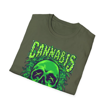 Green Skull Cannabis Unisex T-Shirt – Perfect for Stoner Culture and Everyday Wear