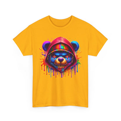 Colorful Graffiti Bear Unisex Heavy Cotton Tee