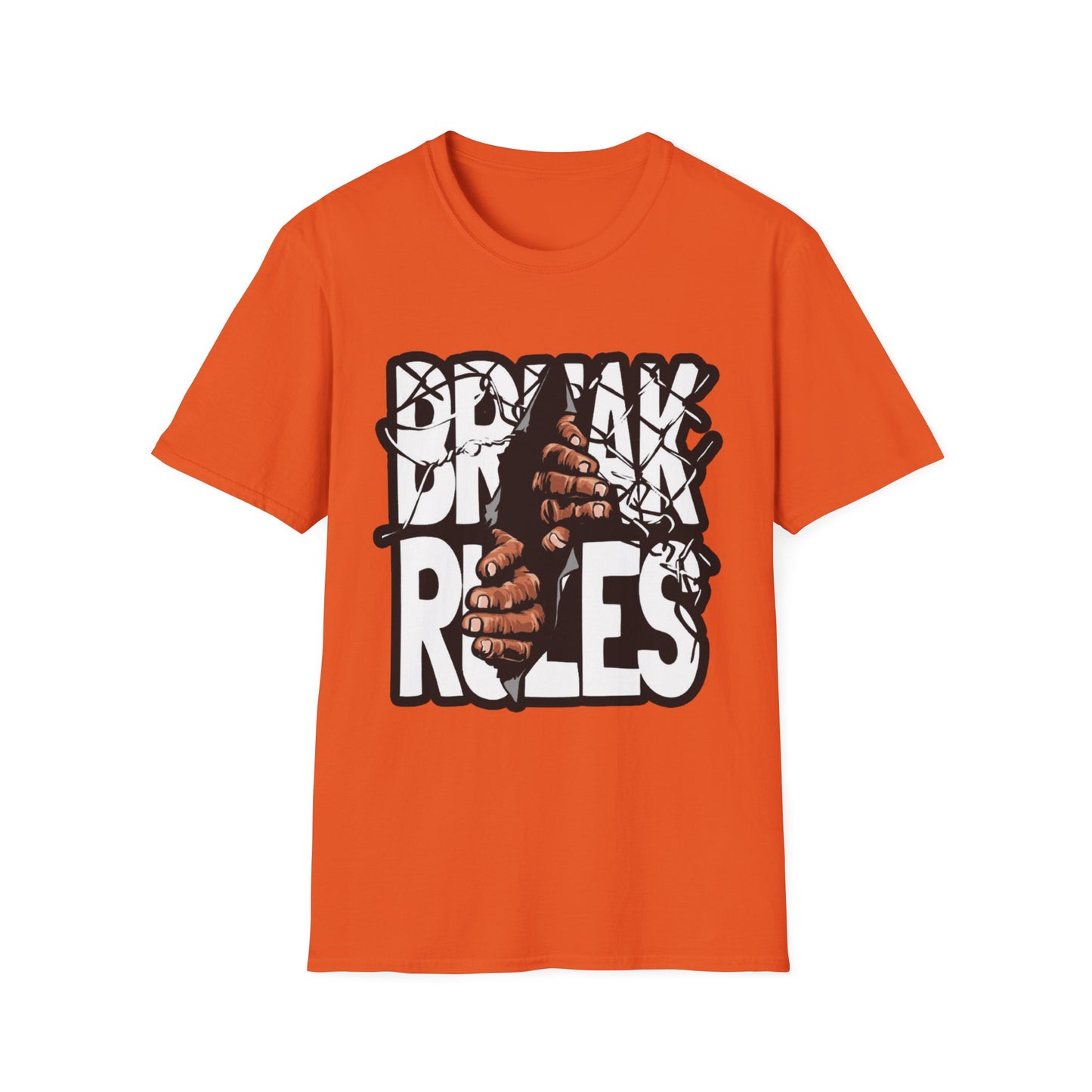 Break Rules Unisex Softstyle T-Shirt - Casual Streetwear Tee for Rebels