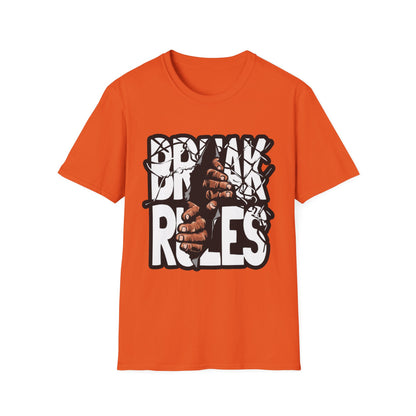 Break Rules Unisex Softstyle T-Shirt - Casual Streetwear Tee for Rebels