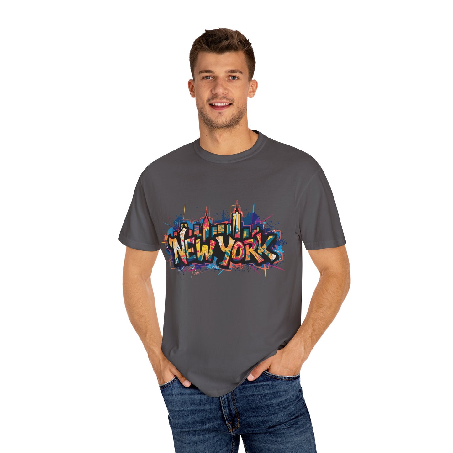 Colorful New York Graffiti T-Shirt, Streetwear Tee, City Vibe Shirt, Travel Souvenir Gift, Urban Fashion, Summer Outfit