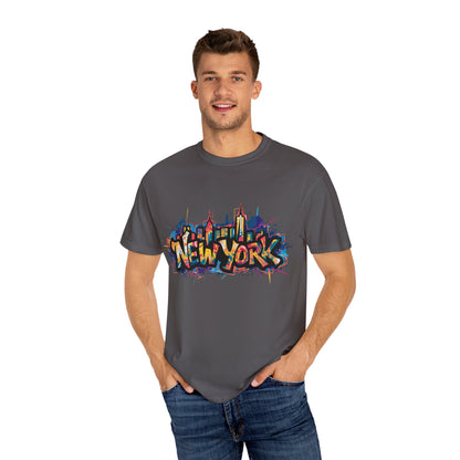 Colorful New York Graffiti T-Shirt, Streetwear Tee, City Vibe Shirt, Travel Souvenir Gift, Urban Fashion, Summer Outfit