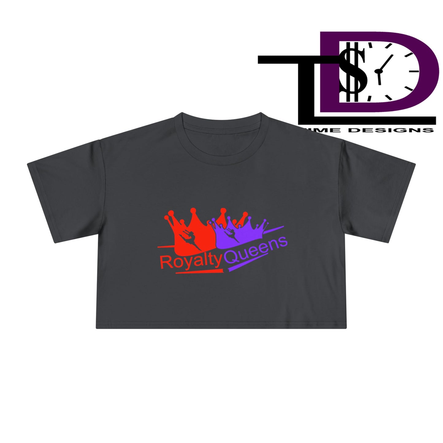 Royalty Queens Women's Crop Tee - Fun Summer Style, Casual Streetwear, Gift for Her, Festival Outfit, Vivid Crown Design