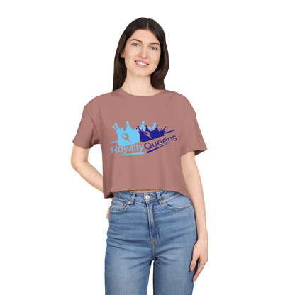 Royalty Queens Women’s Crop Tee | Trendy Graphic Tee, Casual Wear, Gift for Queens, Birthday Present, Summer Fashion