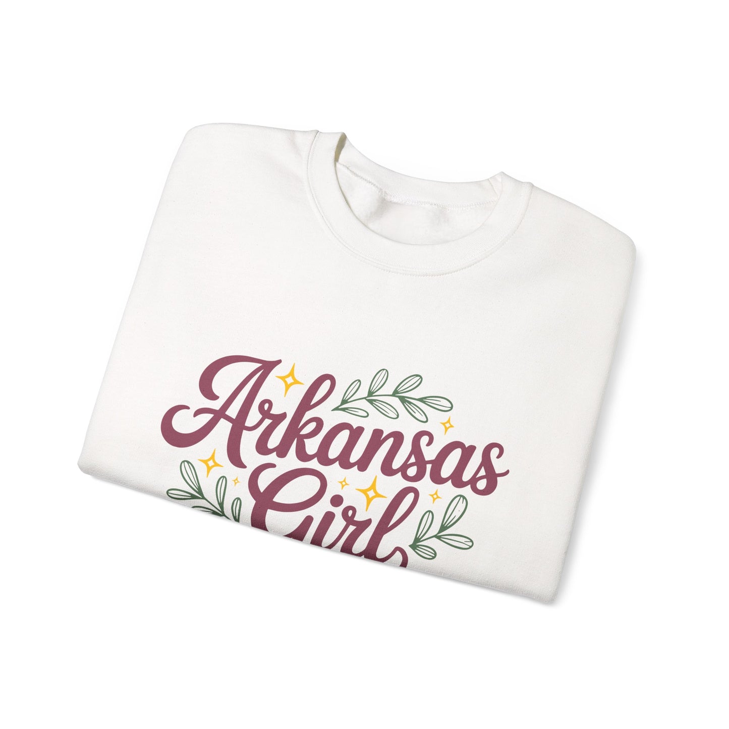 Sweatshirt — "Arkansas Girl" Floral Crewneck