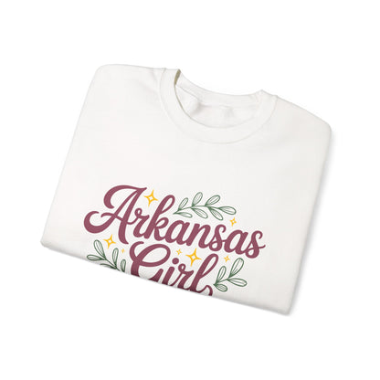 Sweatshirt — "Arkansas Girl" Floral Crewneck