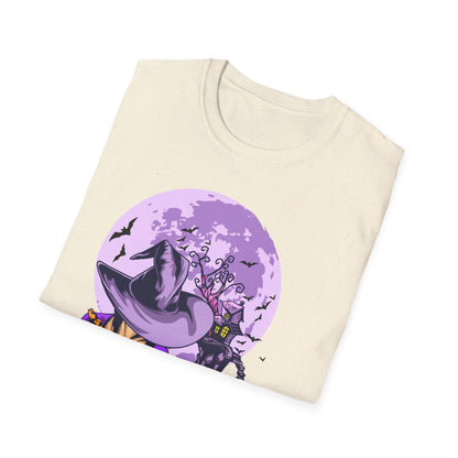 Halloween Witch T-Shirt, Unisex Softstyle Tee, Spooky Season Apparel, Pumpkin Graphic Shirt, Trick or Treat Shirt