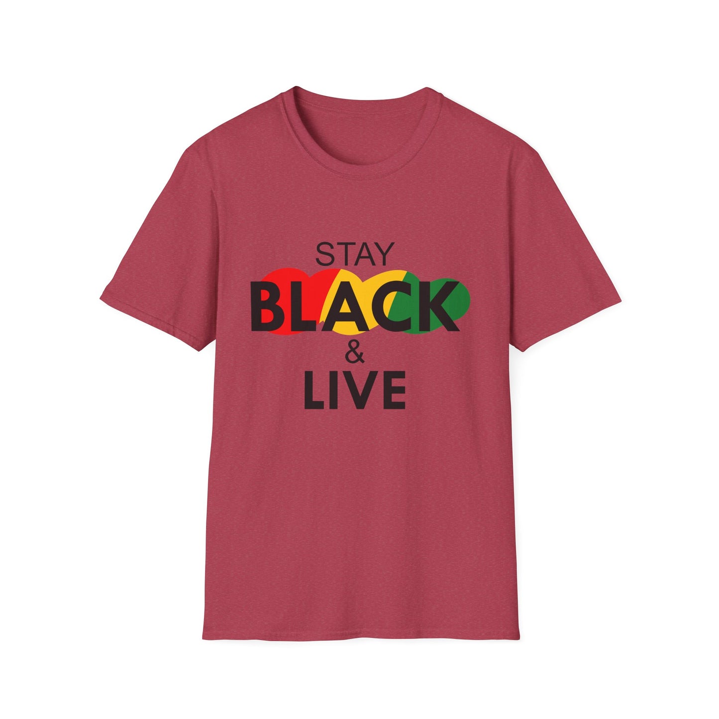Unisex Softstyle T-Shirt: Stay Black & Live Tee for Activism, Streetwear, Casual Wear, Gifts for Culture Lovers, Statement Shirt