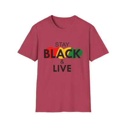 Unisex Softstyle T-Shirt: Stay Black & Live Tee for Activism, Streetwear, Casual Wear, Gifts for Culture Lovers, Statement Shirt