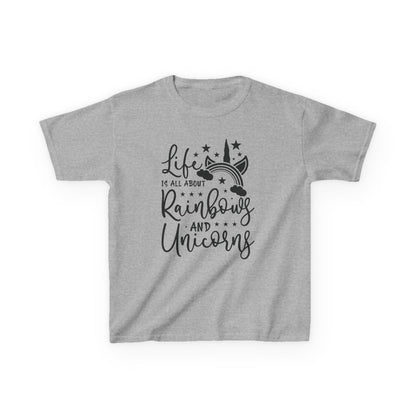 Kids Rainbow Unicorn Tee - Life is All About Fun