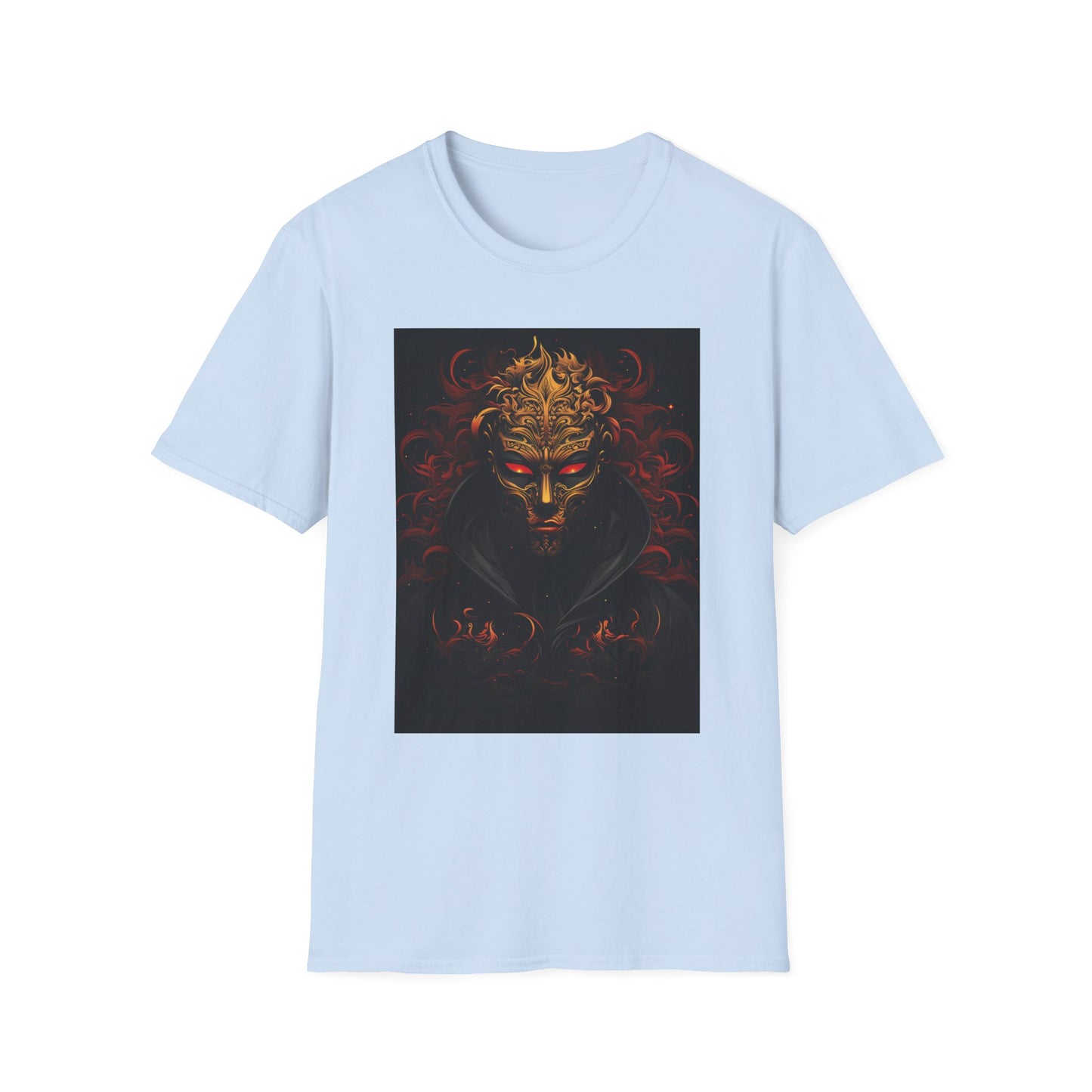 Bold Graphic Unisex Softstyle T-Shirt with Mask Design