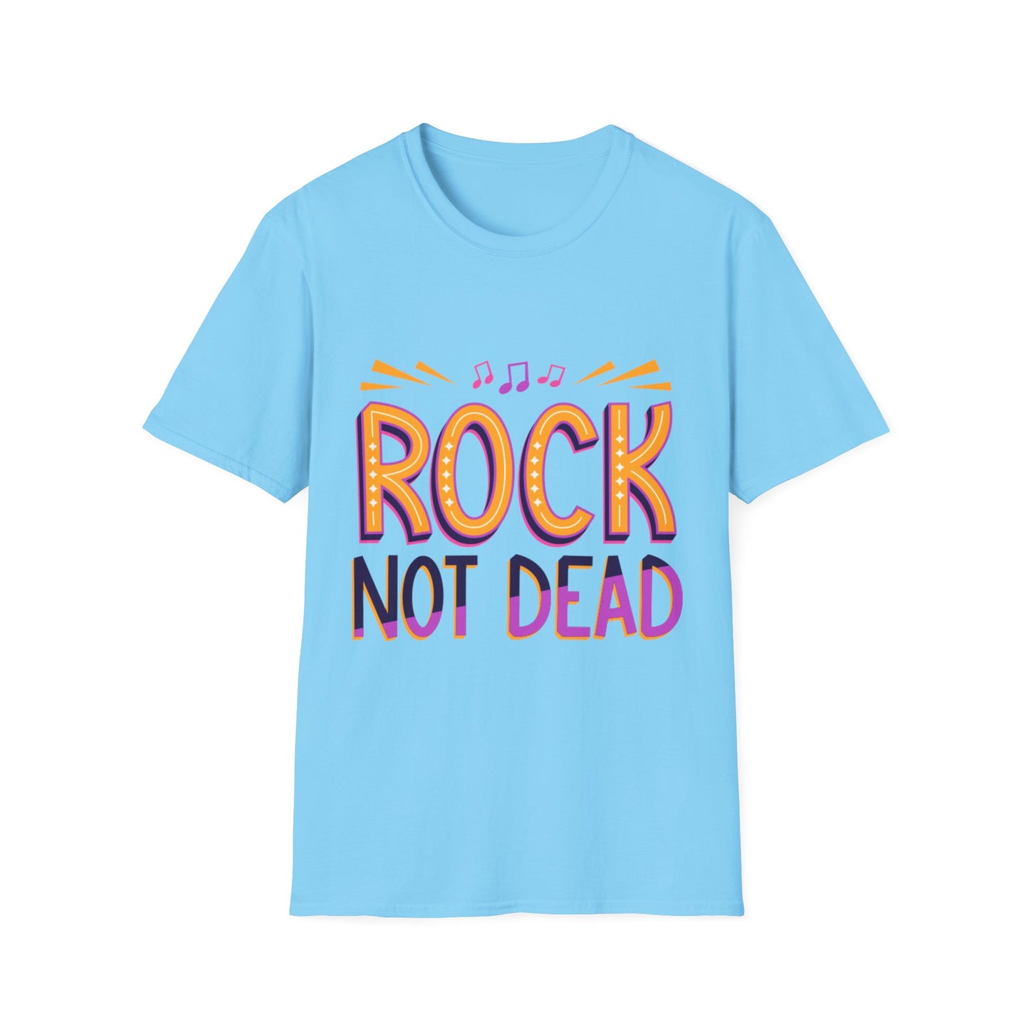 Rock Not Dead Unisex Softstyle T-Shirt | Music Lover Gift, Concert Apparel, Graphic Tee, Casual Wear, Festival Outfit