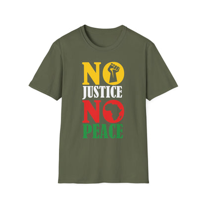 Justice No Peace T-Shirt | Unisex Softstyle Tee | Activism Apparel | Social Justice Gift | Orange Protest Shirt | Statement Tee