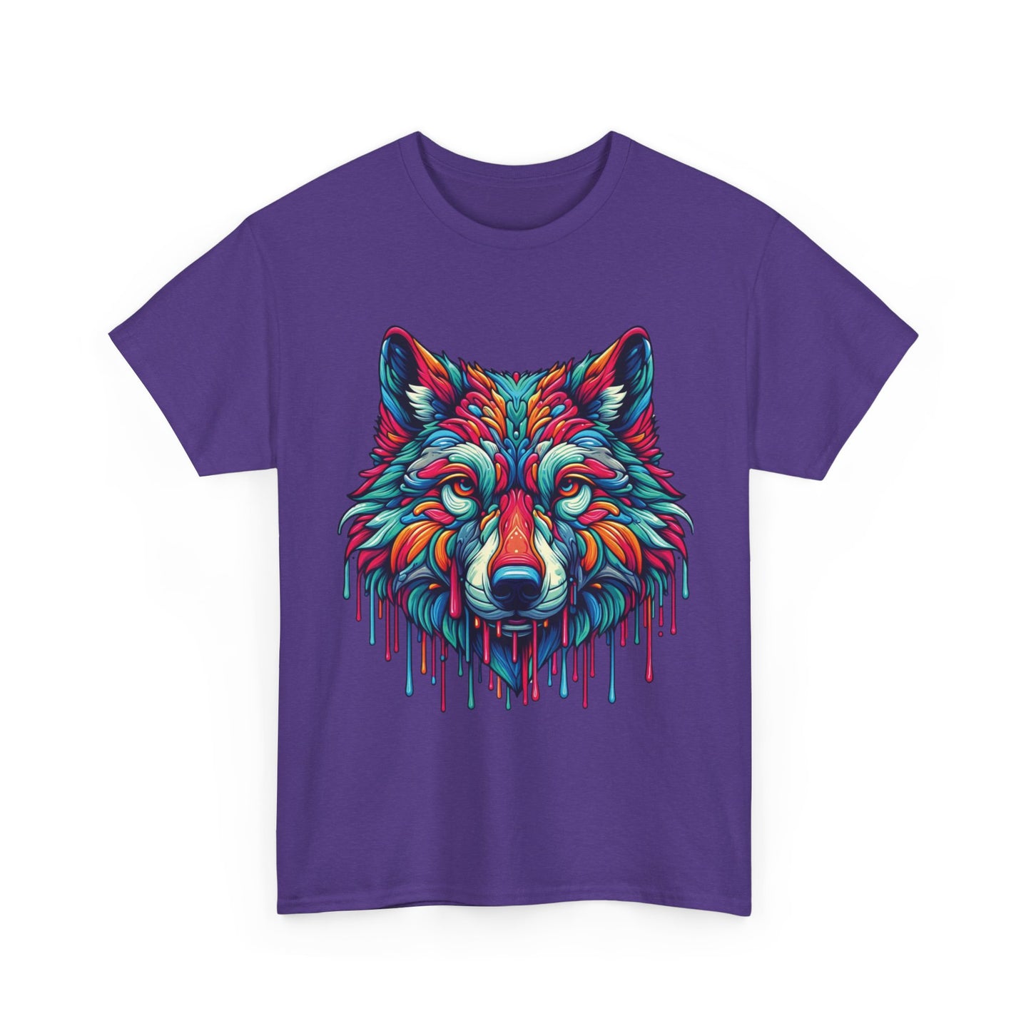 Colorful Wolf Face T-Shirt