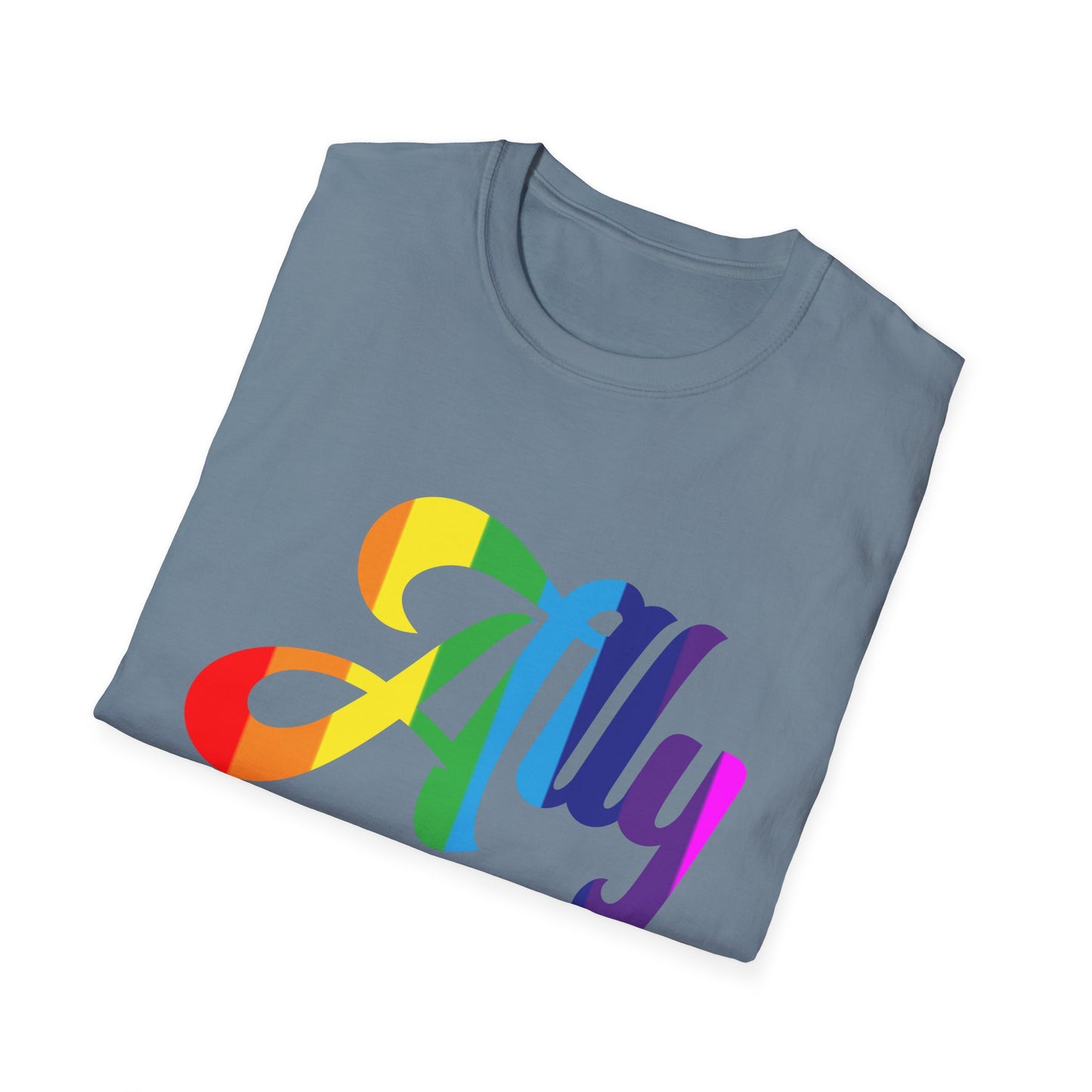 Pride Ally T-Shirt, Unisex Tee for LGBTQ+ Support, Softstyle Shirt for Everyday Wear, Gift for Allies