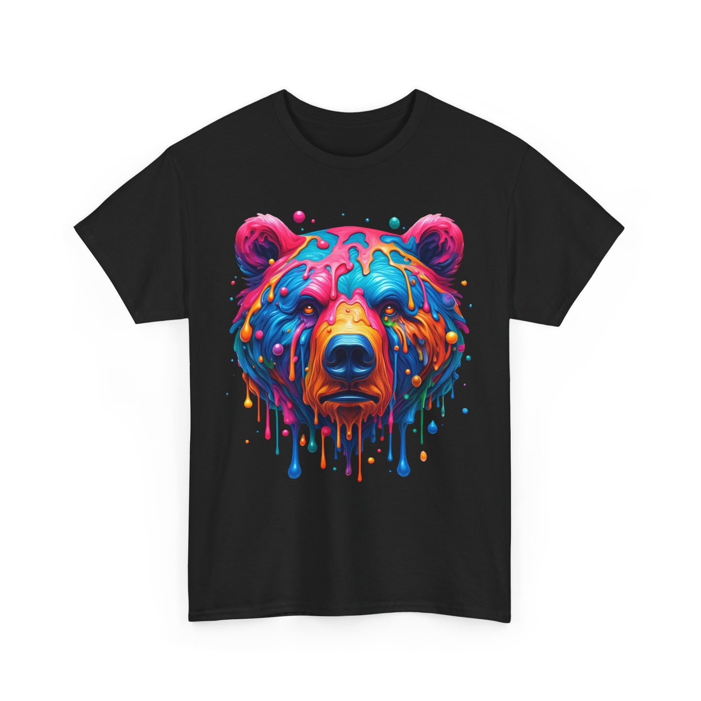 Colorful Bear Unisex Heavy Cotton Tee - Vibrant Art T-Shirt
