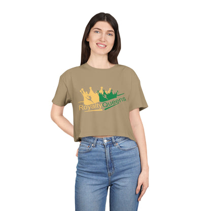Royalty Queens Women's Crop Tee - Fun Summer Top, Gift for Her, Party Outfit, Festival Fashion, Queen Theme Apparel