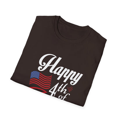 Patriotic 4th of July Unisex Softstyle T-Shirt, Independence Day Tee, Festival Shirt, Summer Celebrations, BBQ Outfit