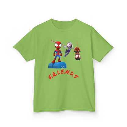 Kids' Friends Spider-Man Tee - Fun & Colorful Cotton T-Shirt for Young Superheroes