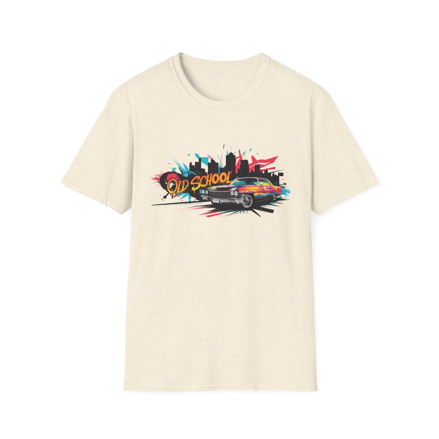Retro Car Graphic Unisex Softstyle T-Shirt, Vintage Tee, Old School Shirt, Cool Graphic Tee, Gift for Car Lovers, Unisex T-Shirt