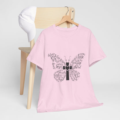 Inspirational Butterfly Unisex Heavy Cotton Tee - Love and Hope Design