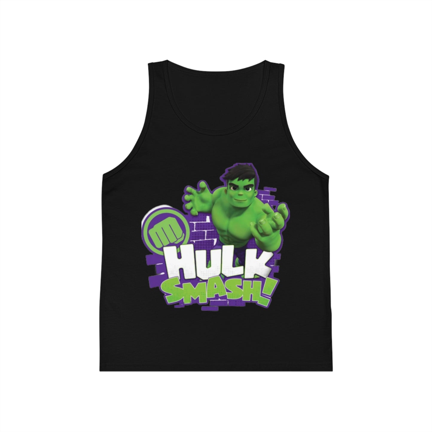 Kids Hulk Smash Jersey Tank Top - Fun Summer Wear for Young Superheroes