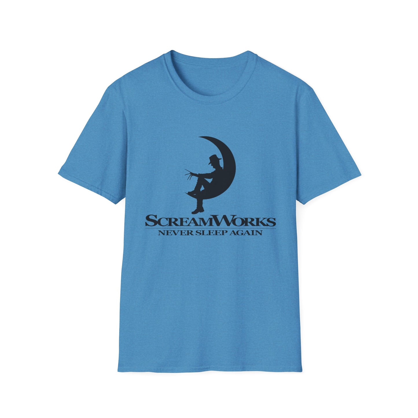 ScreamWorks Unisex Softstyle T-Shirt, Halloween Costume Shirt, Graphic Tee, Sleepover Wear, Spooky Gift Idea
