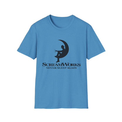 ScreamWorks Unisex Softstyle T-Shirt, Halloween Costume Shirt, Graphic Tee, Sleepover Wear, Spooky Gift Idea