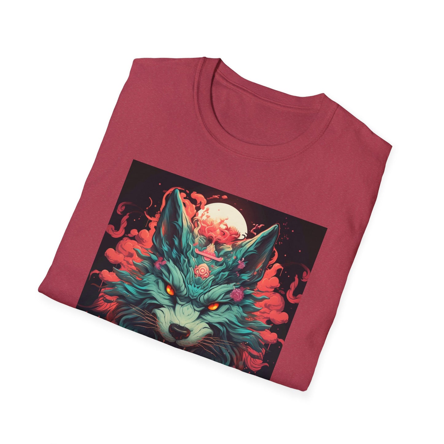 Mystical Wolf Unisex T-Shirt - Softstyle Tee, Graphic Tee, Animal Lover Gift, Unique Apparel, Nature-Inspired Clothing