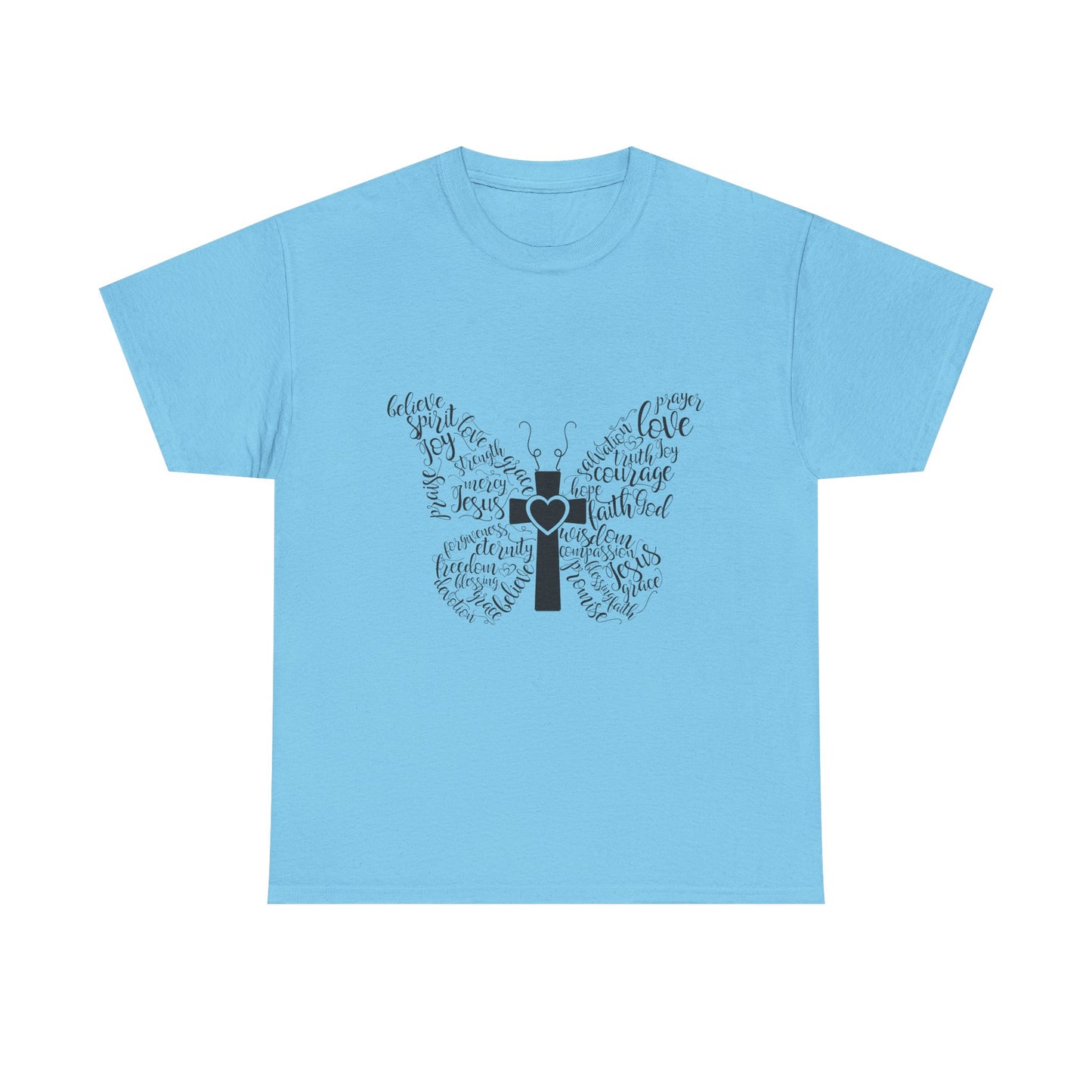 Inspirational Butterfly Unisex Heavy Cotton Tee - Love and Hope Design
