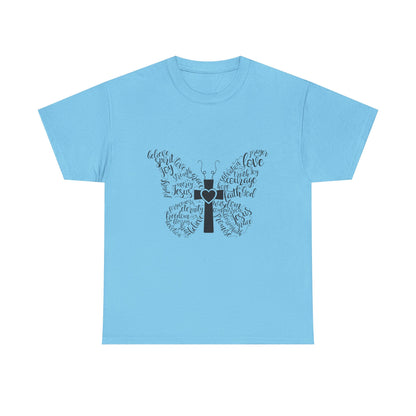 Inspirational Butterfly Unisex Heavy Cotton Tee - Love and Hope Design