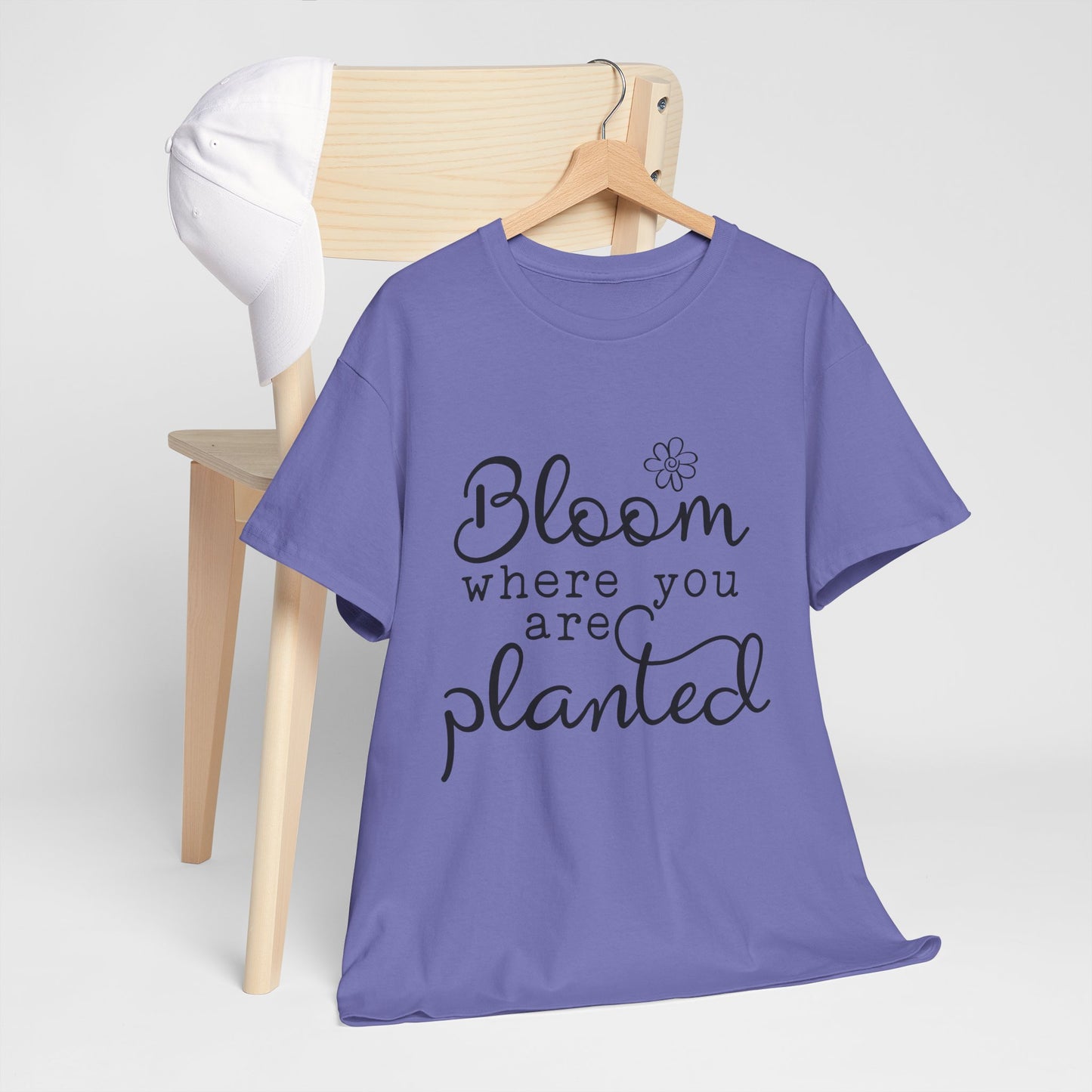 Inspirational Bloom Tee - Unisex Heavy Cotton T-Shirt for Growth Mindset