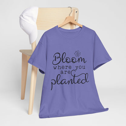 Inspirational Bloom Tee - Unisex Heavy Cotton T-Shirt for Growth Mindset