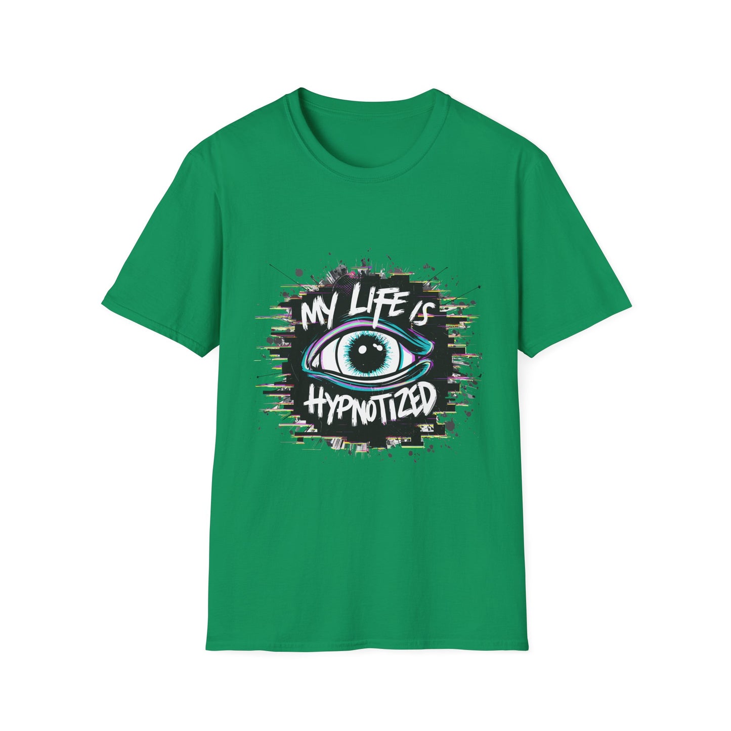Unisex Hypnotized Eye T-Shirt, Softstyle Tee, Cool Graphic Shirt, Gift for Dreamers, Casual Wear, Trendy Fashion Tee
