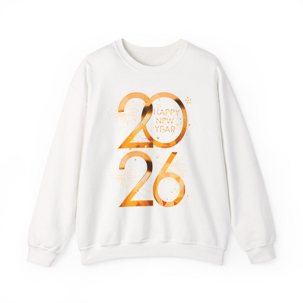 2026 Happy New Year Sweatshirt — Gold Foil Celebration Crewneck