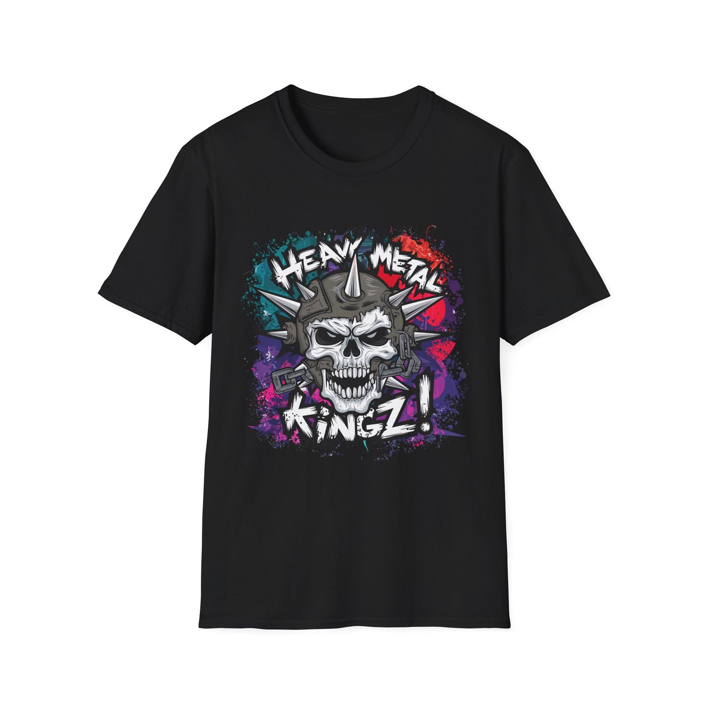 Heavy Metal Kingz Unisex Softstyle T-Shirt, Rock Music Tee, Gift for Metalheads, Concert Apparel, Edgy Graphic Shirt